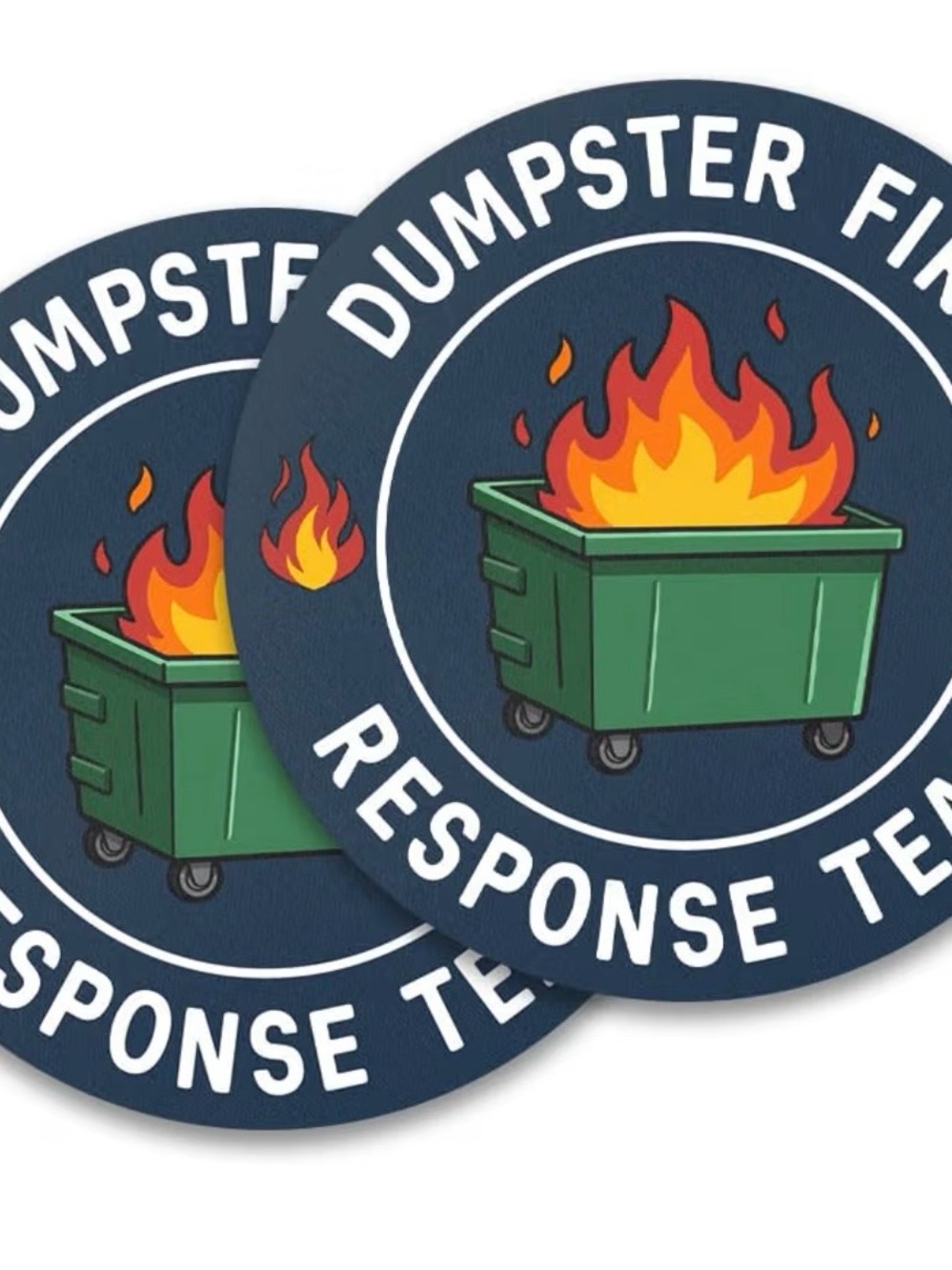 Dumpster Fire Coasters Set of 2, Funny Trash Can Coaster for Desk